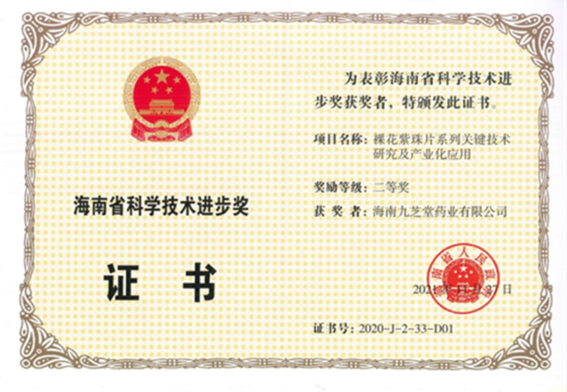 海南藥業(yè) “裸花紫珠片系列關(guān)鍵技術(shù)研究及產(chǎn)業(yè)化應(yīng)用”榮獲海南省科技進(jìn)步二等獎